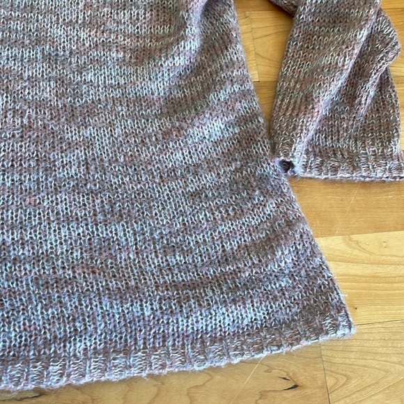 H&M Super soft knit cowl turtleneck sweater pink white grey lightweight - Picture 5 of 5